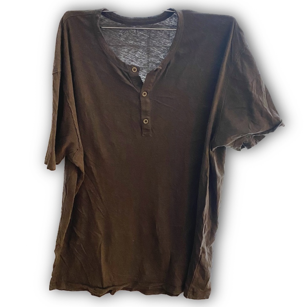 AllSaints Henley Tee XXL | Ash Gray Brown